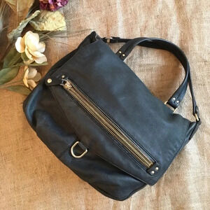 J Crew Black Leather Bag